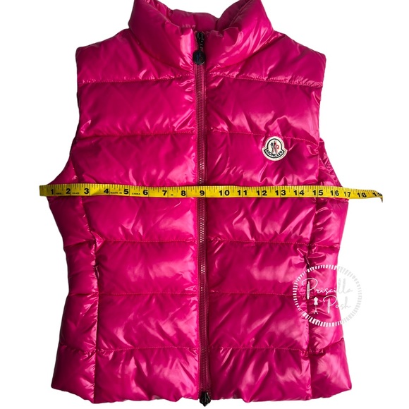 Moncler Bright Pink Puffer Vest Goose Down Padded Hot Pink - Picture 14 of 15